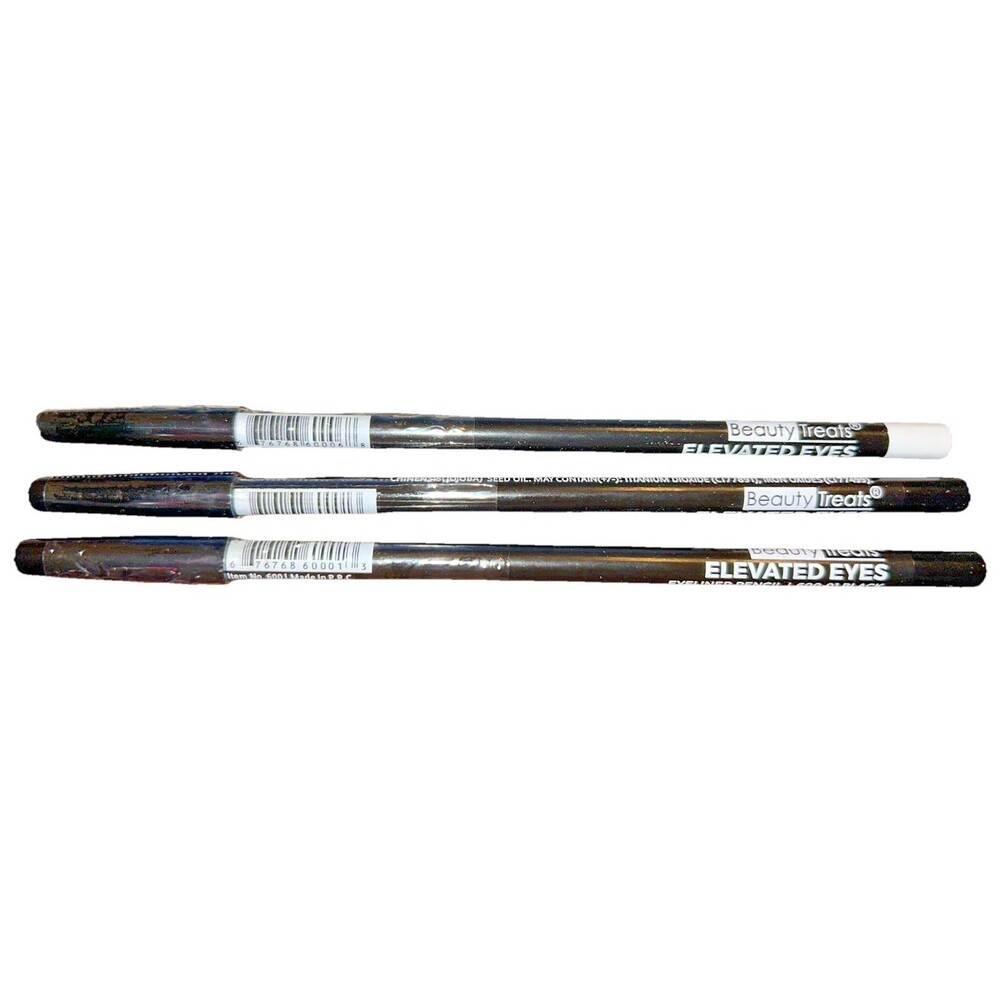 Set of 3 Eyeliner Pencils by Beauty Treats "Elevated Eyes"~ 2 Black & 1 White